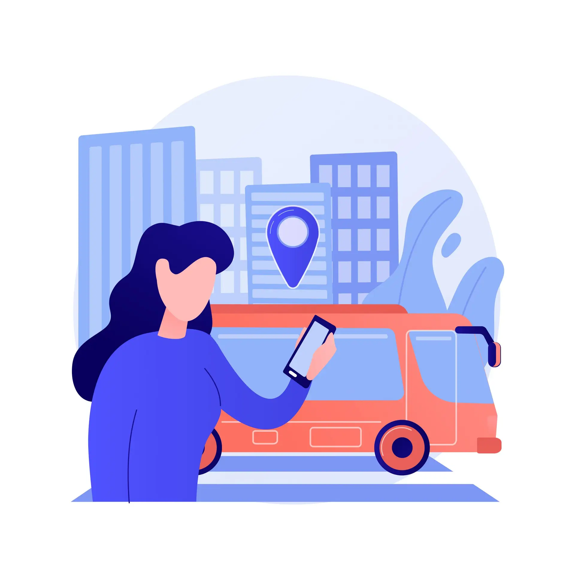 autonomous public transport abstract concept vector illustration.