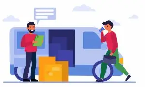 courier delivered boxes for businessman