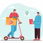 courier delivering medications to patient using online tracking